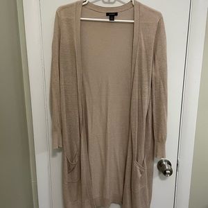 Halogen long tan cardigan duster